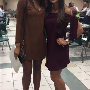 Aggie Maroon shift bow tie dress